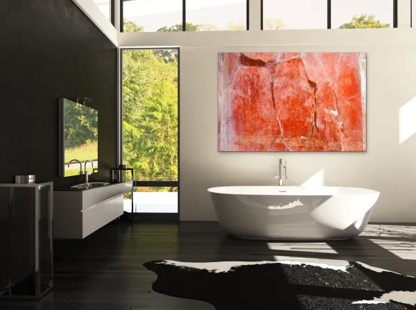 Red Pompeii Italian art Bathroom Art